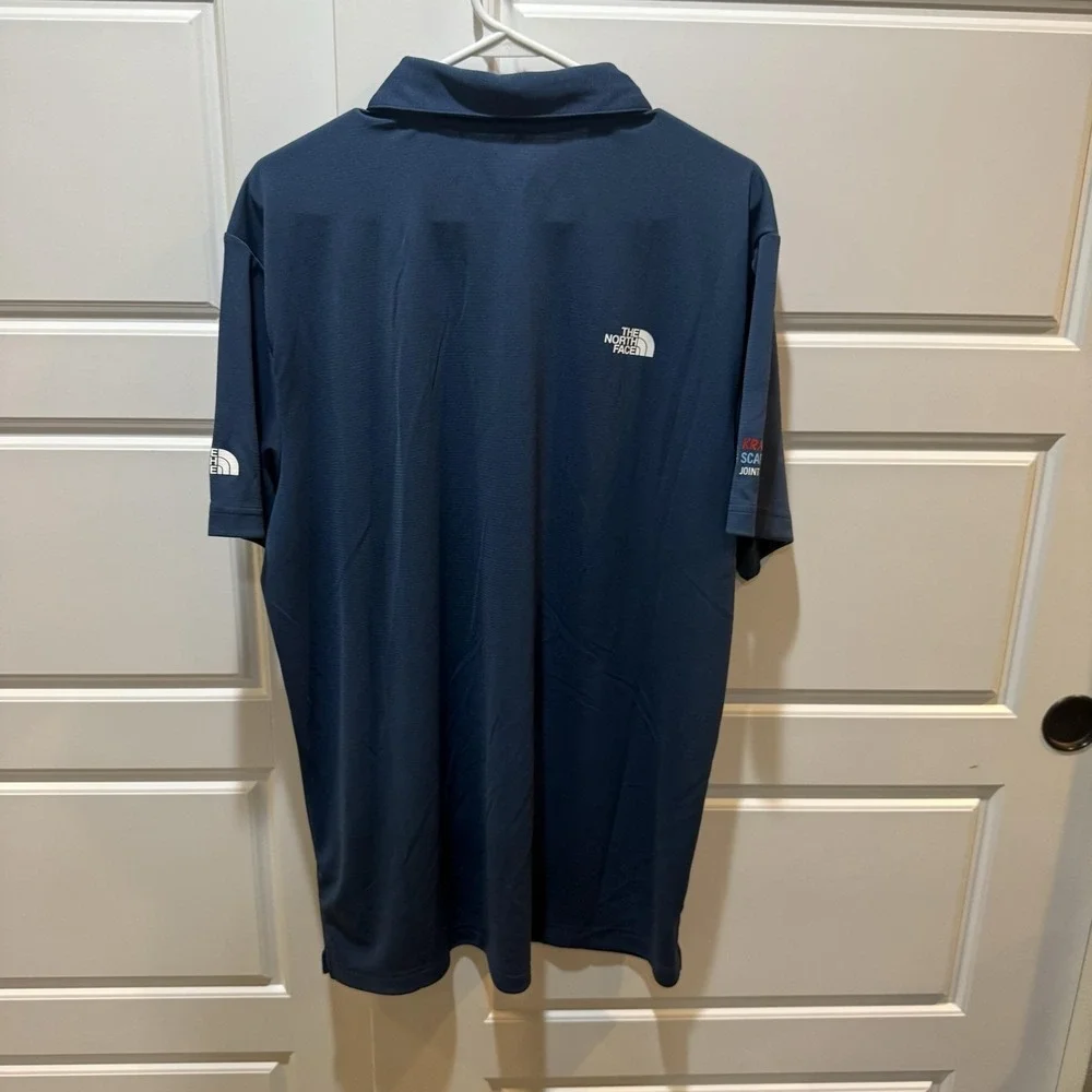 The North Face Polo Shirt Mens XL Blue TNF Ambition Confluence Parkway Logo
